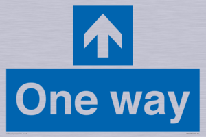 One way with up directional arrow
